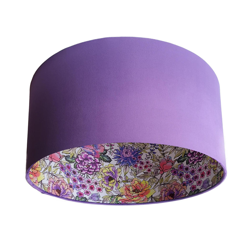 Summer Wildflower Lampshade in Amethyst Velvet