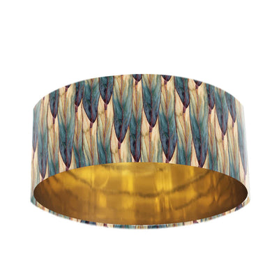 Autumn Leaves Velvet Lampshade with Gold Lining