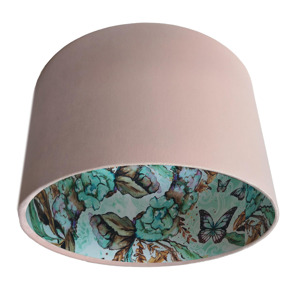 Boho Florals and Butterflies in Baby Pink Velvet