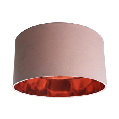 Baby Pink Velvet Light Shade with Mirror Copper Lining