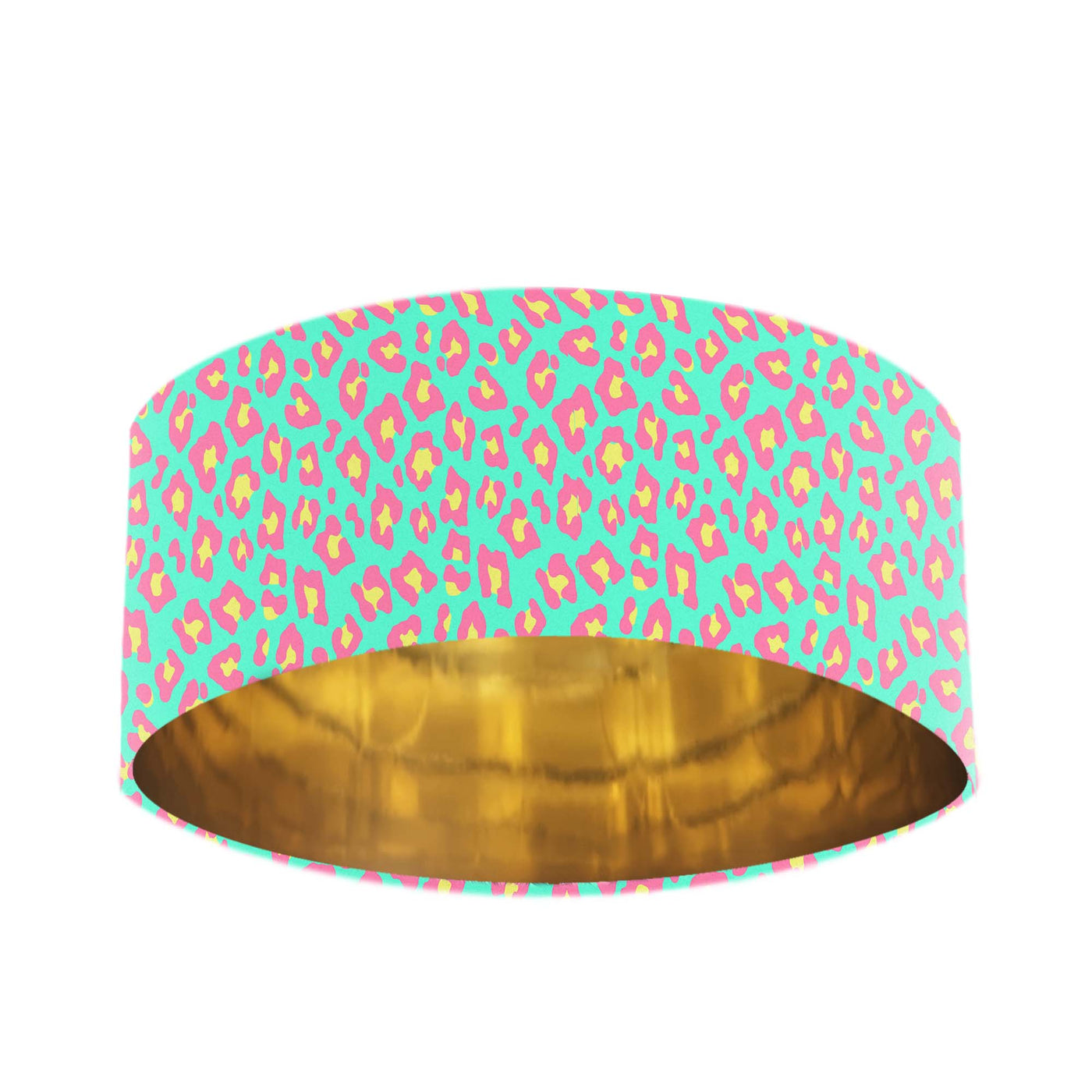 Fearless Leopard Lampshade with Gold Lining in Candy Pink and Mint Green
