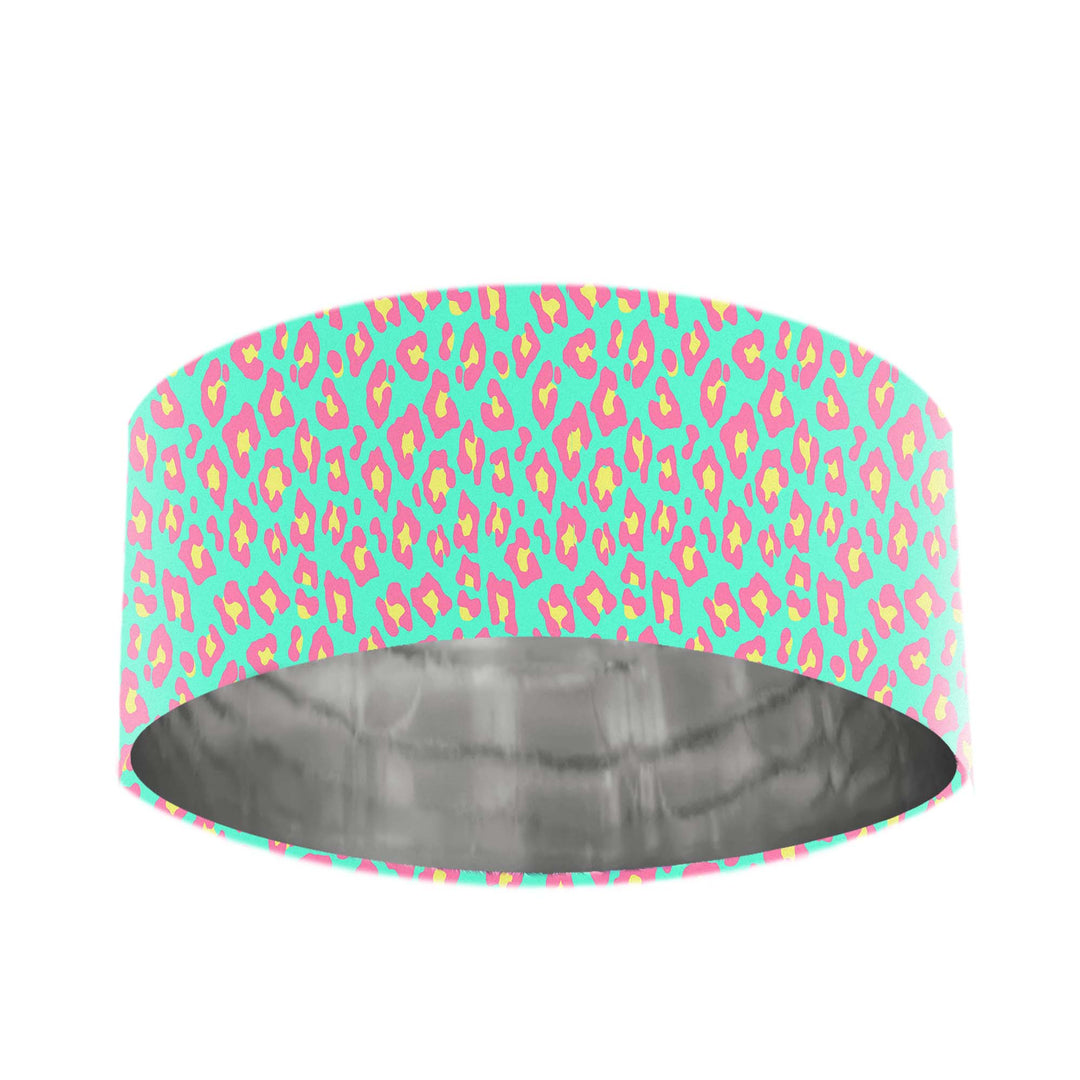 leopard lamp shade pink velvet silver lining handmade
