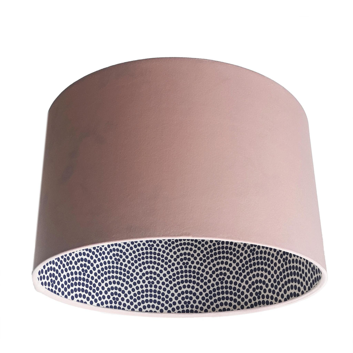 Japanese Dots Lampshade in Baby Pink Velvet