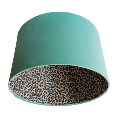 Mint Green Velvet Light Shade with Leopard Lining