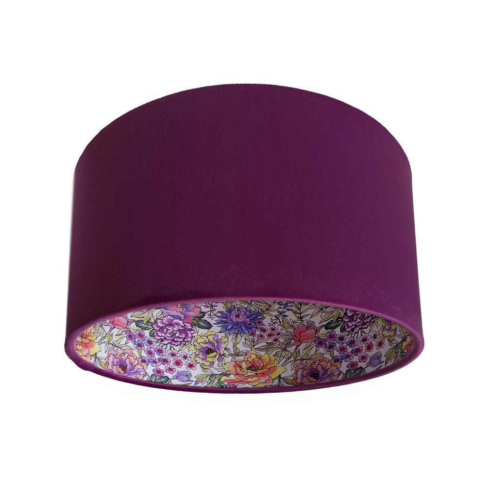 Summer Wildflower Lampshade in Mulberry Velvet