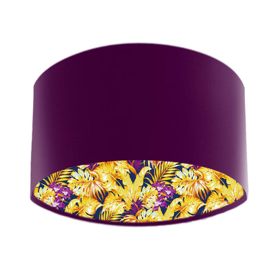 Mulberry purple velvet lampshade with tropical gold and purple lining.psd