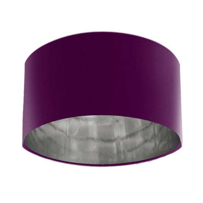 Mulberry Purple Velvet Lamp shade with Silver Lining