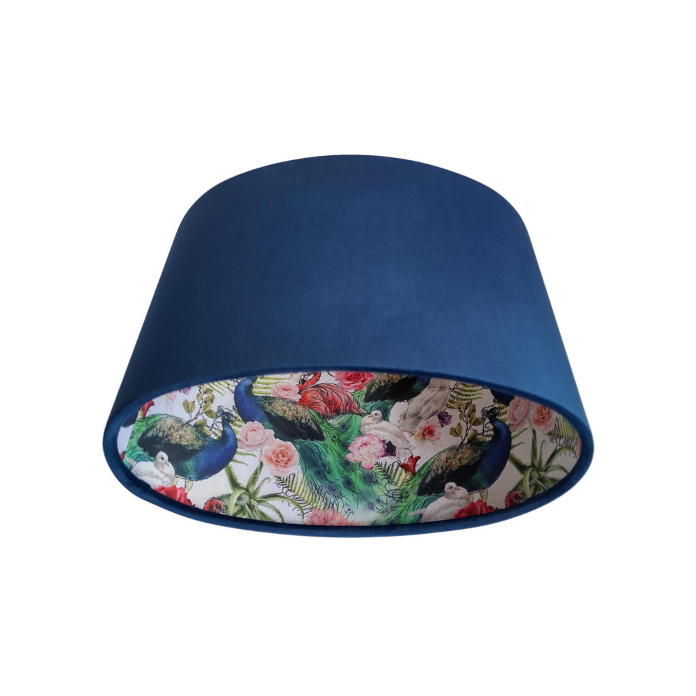 navy blue velvet peacock flamingo oval lampshade