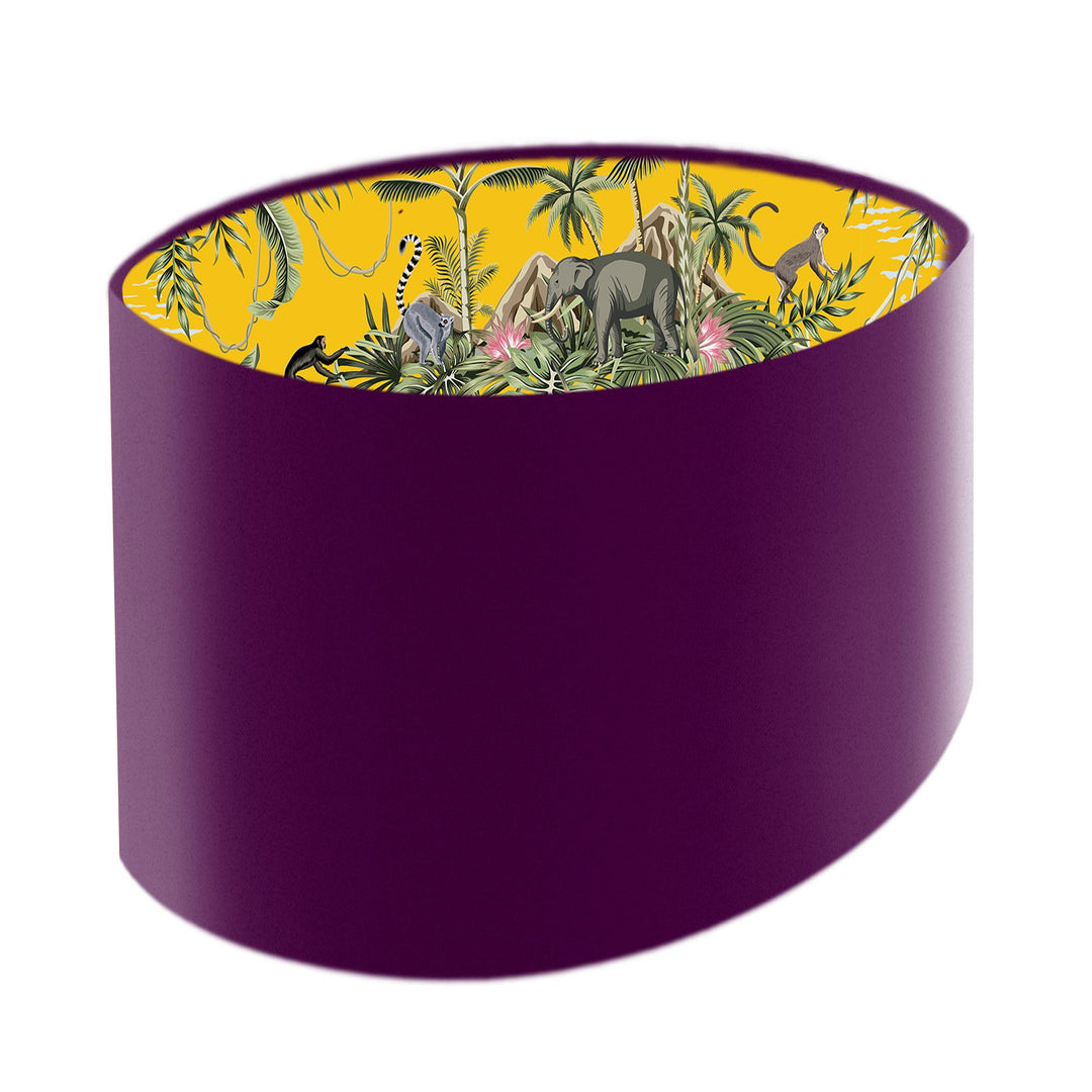 Lemur Island Oval Lampshade in Mulberry Purple Velvet