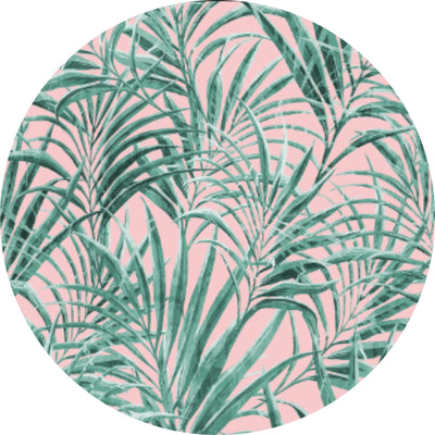 Bottle Green Velvet Lampshade with Palms Delight Lining