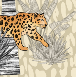 leopard print lamp shade with silver lining in velvet fabric