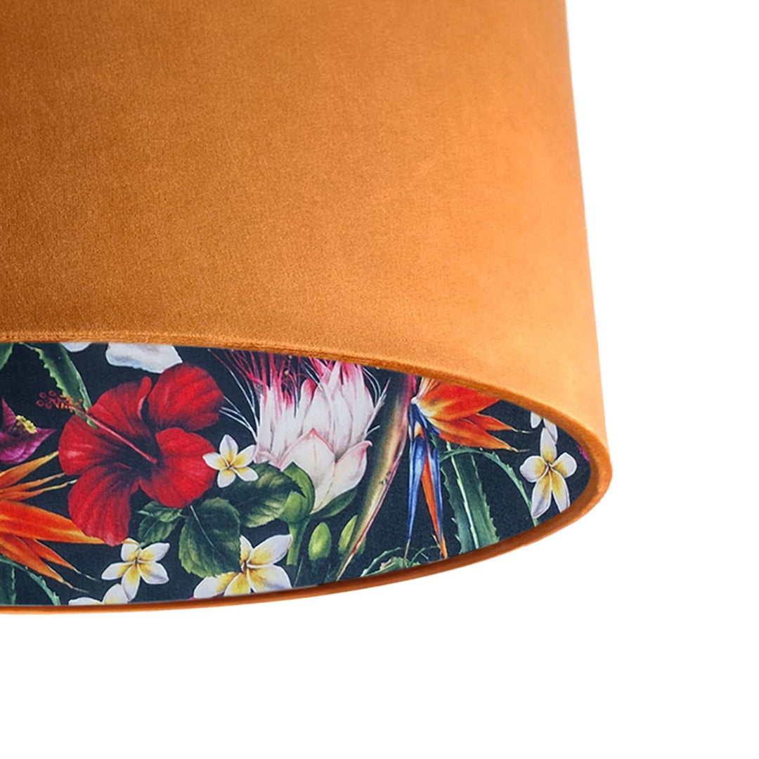 terracotta velvet handmade tropical lampshade black lining