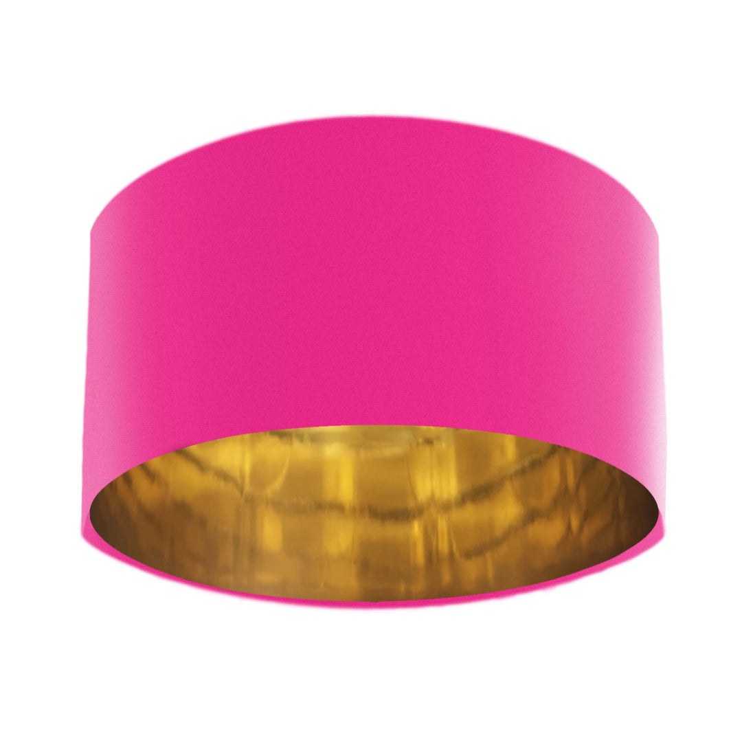 hot pink velvet lampshade with mirror gold lining design