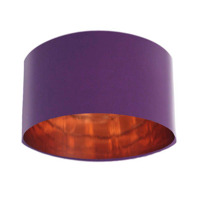 Amethyst Velvet Lampshade with Mirror Copper Lining