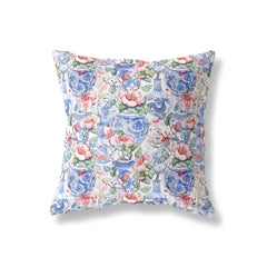 oriental cushion cover with floral Chinese vase pattern