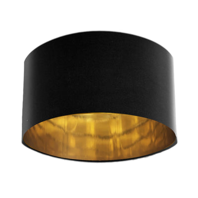 Black Velvet Lamp Shade with Mirror Gold Lining