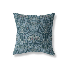 deer woodland navy blue animal print handmade cushion