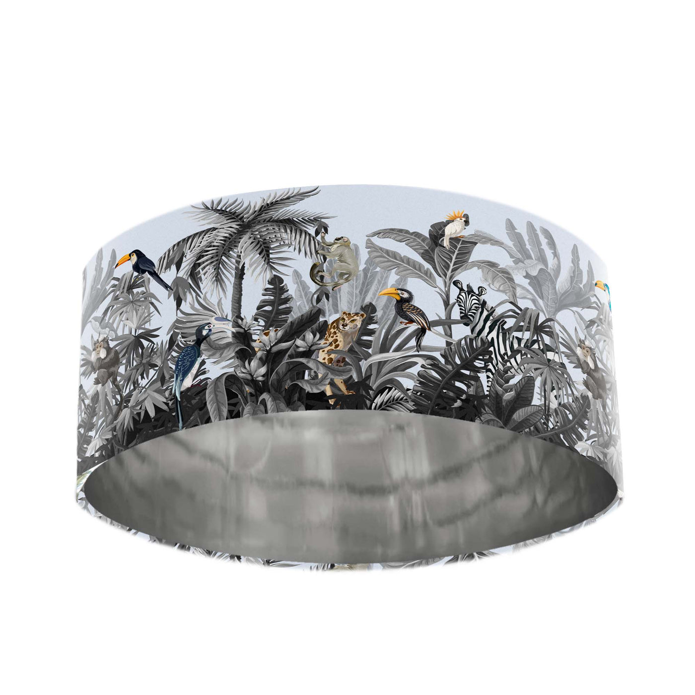 Grey lampshade with silver lining online