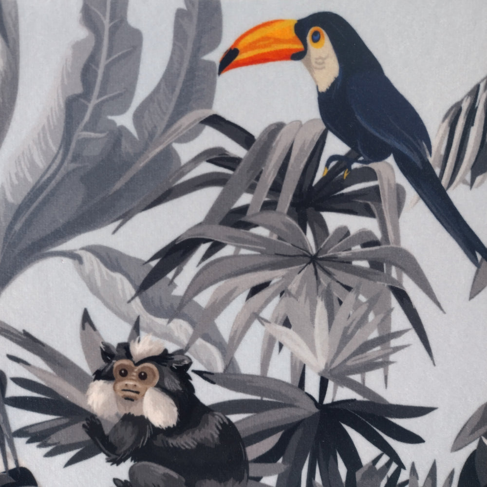 Grey Rainforest Velvet Lampshade with Mirror Copper Lining