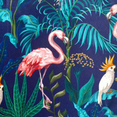 Flamingo Forest Velvet Lampshade with Mirror Copper Lining