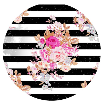 Black Velvet Lampshade with glamorous stripy floral