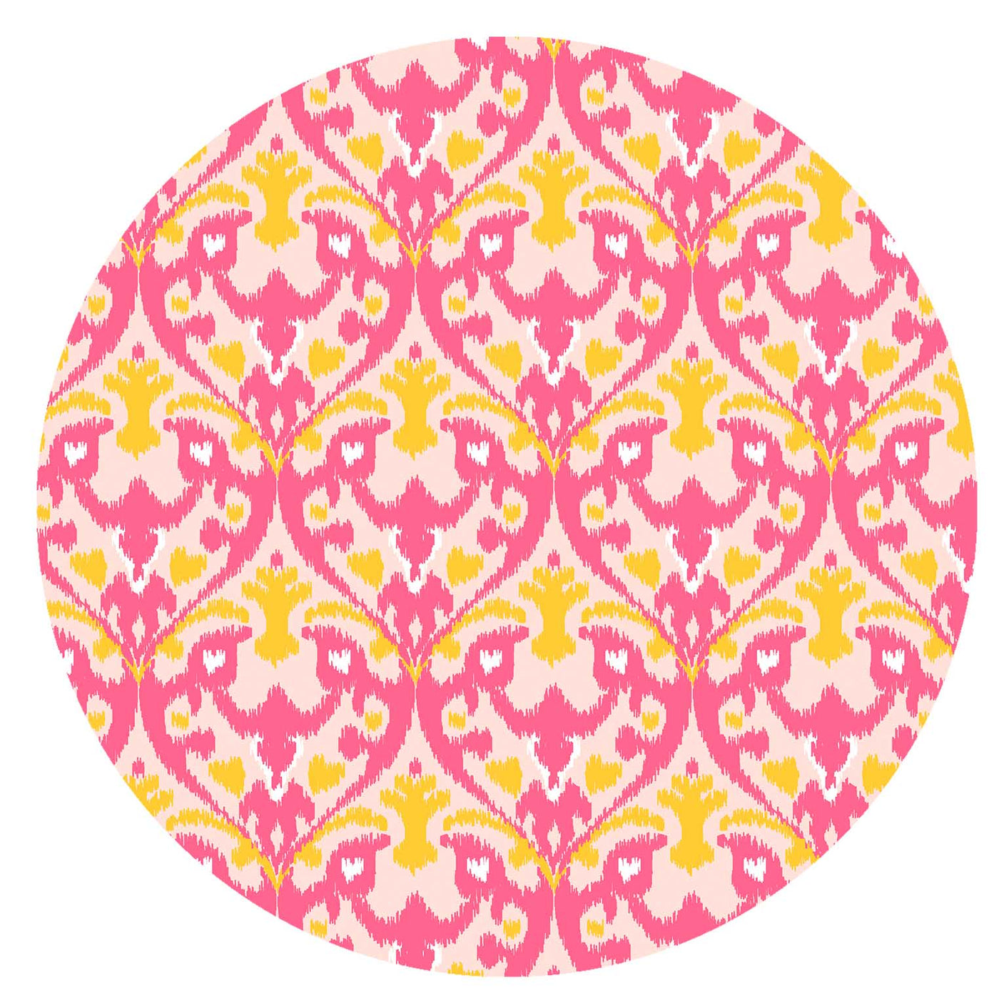 Red Claret Velvet Lampshade with Pink and Yellow Ikat Lining