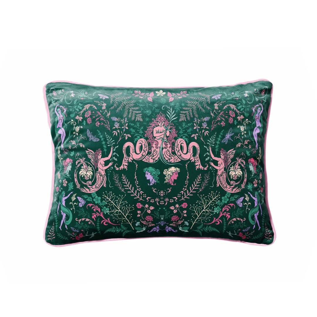 secret fairy velvet cushion with soft piped edges
