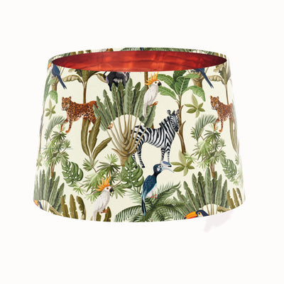 Jungle Cream Tapered Light Shade with Copper Lining