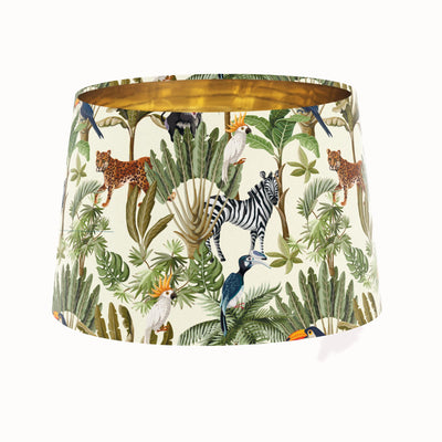 Jungle Cream Tapered Light Shade with Gold Lining