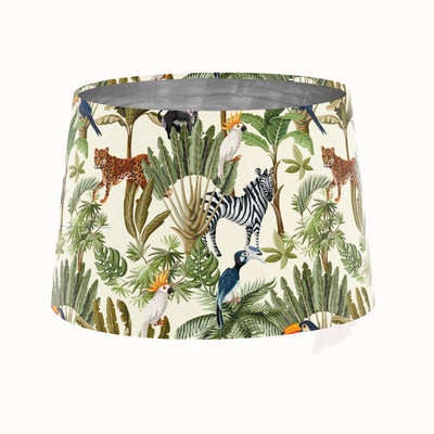 Jungle Cream Tapered Light Shade with Silver Lining