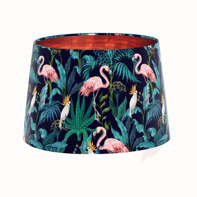Flamingo Forest Tapered Lampshade with Copper Lining