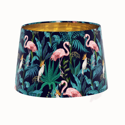 Flamingo Forest Tapered Lampshade with Gold Lining