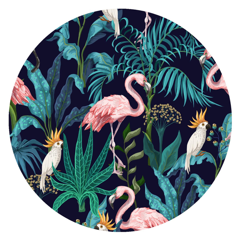 Flamingo Forest Lampshade in Chocolate Brown Cotton