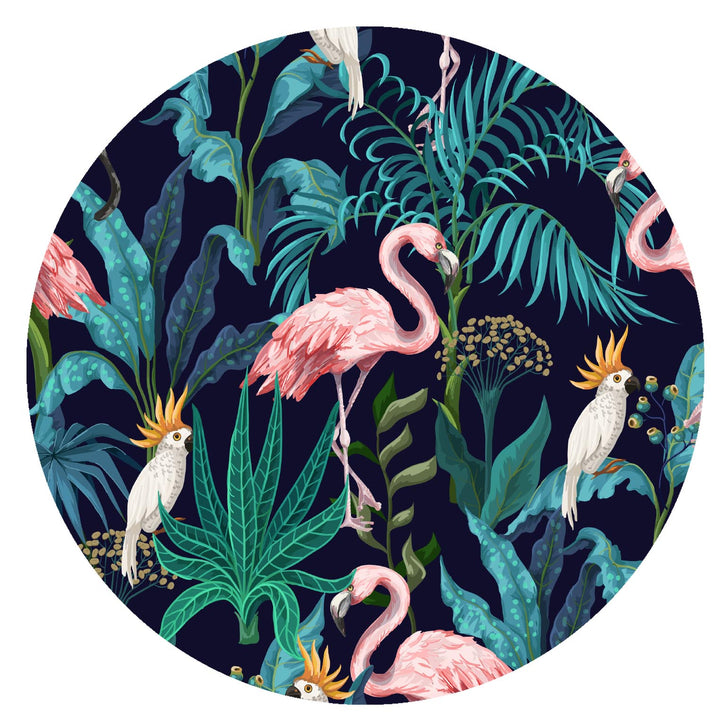 Flamingo Forest Lampshade in Chocolate Brown Cotton