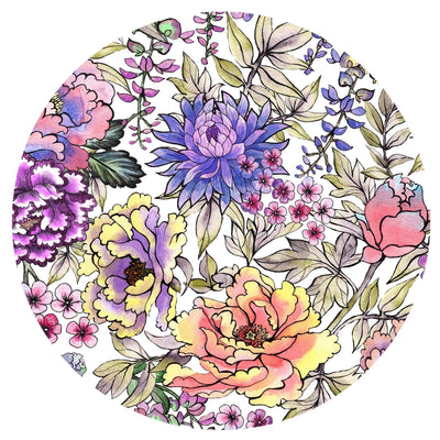 Summer Wildflower Lampshade in Mint Green Velvet