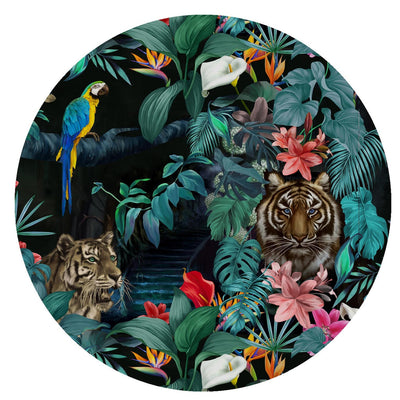 Junglesque Lampshade in Navy Blue Cotton