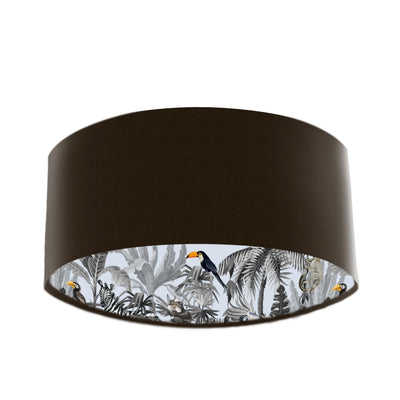 Grey Rainforest Lampshade in Chocolate Brown