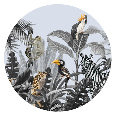Grey Rainforest Lampshade in Teal Blue