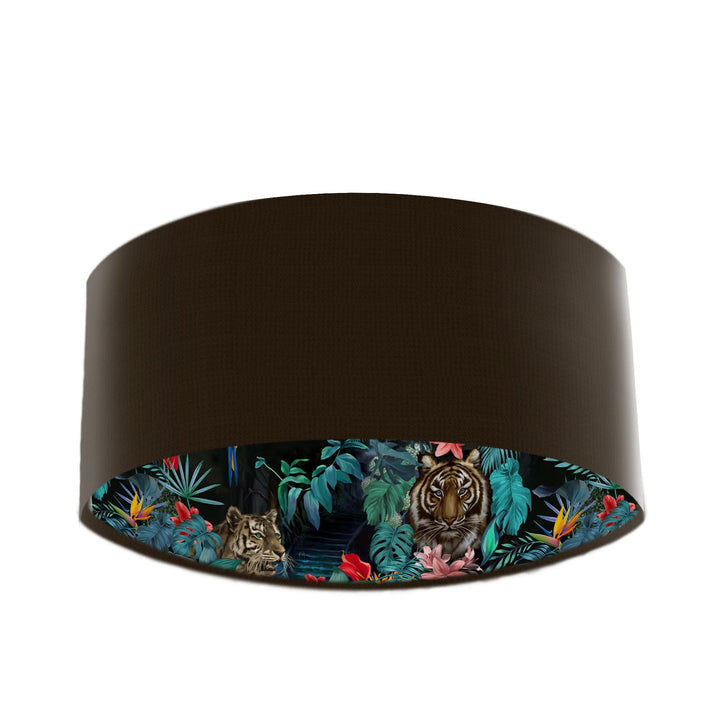 Junglesque Lampshade in Chocolate Brown Cotton