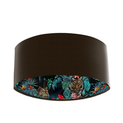 Junglesque Lampshade in Chocolate Brown Cotton