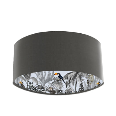 Grey Rainforest Lampshade in Pewter Grey