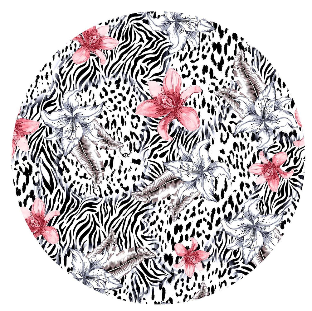 Floral Savana Lampshade in Baby Pink Velvet