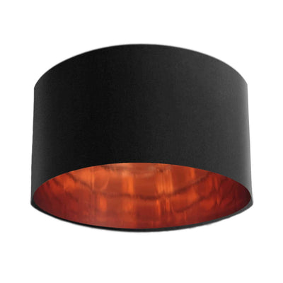 Black Velvet Lamp Shade with Mirror Copper Lining