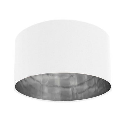 White Cotton Fabric Shade with Mirror Silver Lining