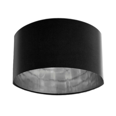 Black Velvet Lampshade with Silver Mirror Lining