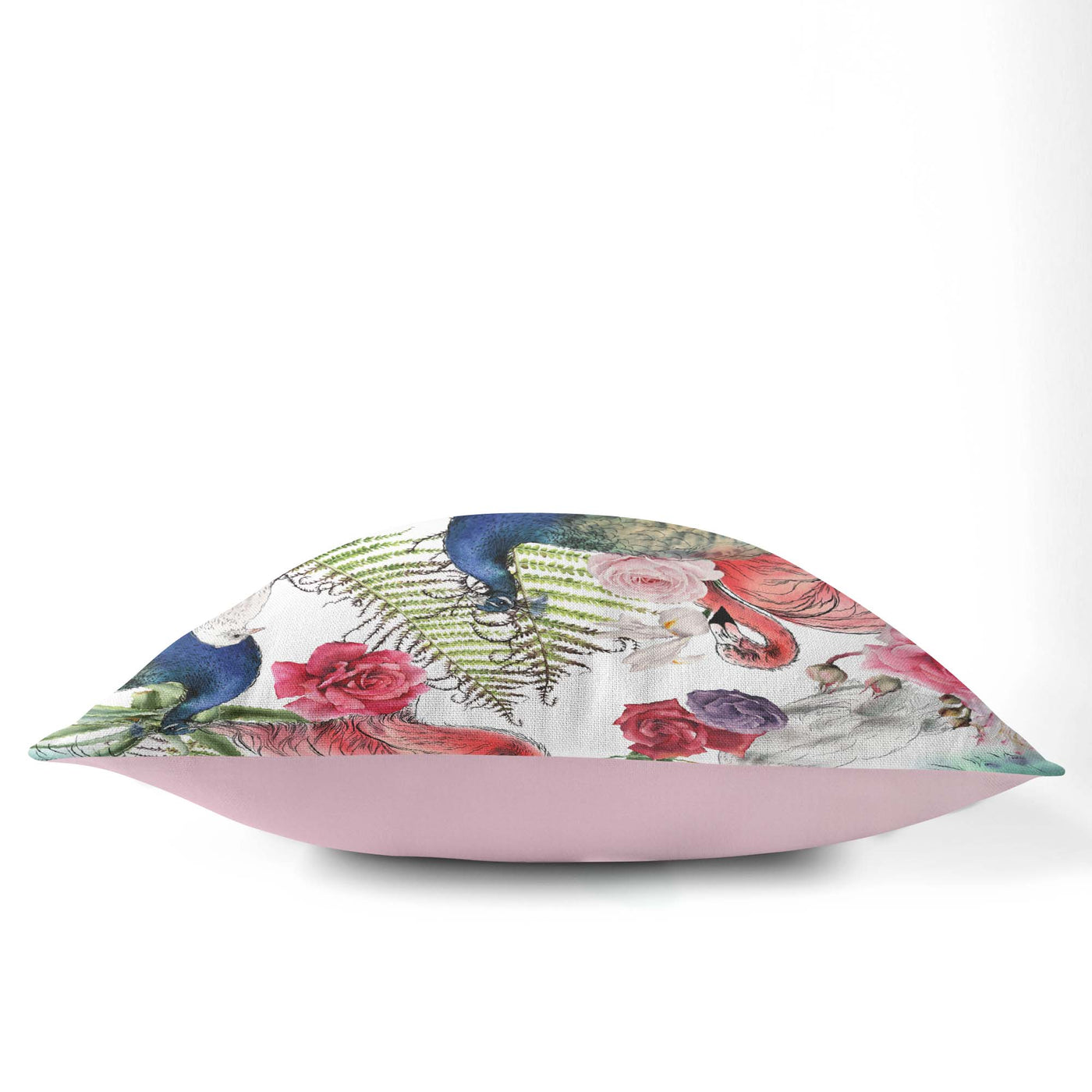 Peacock & Flamingo Delight Cushion